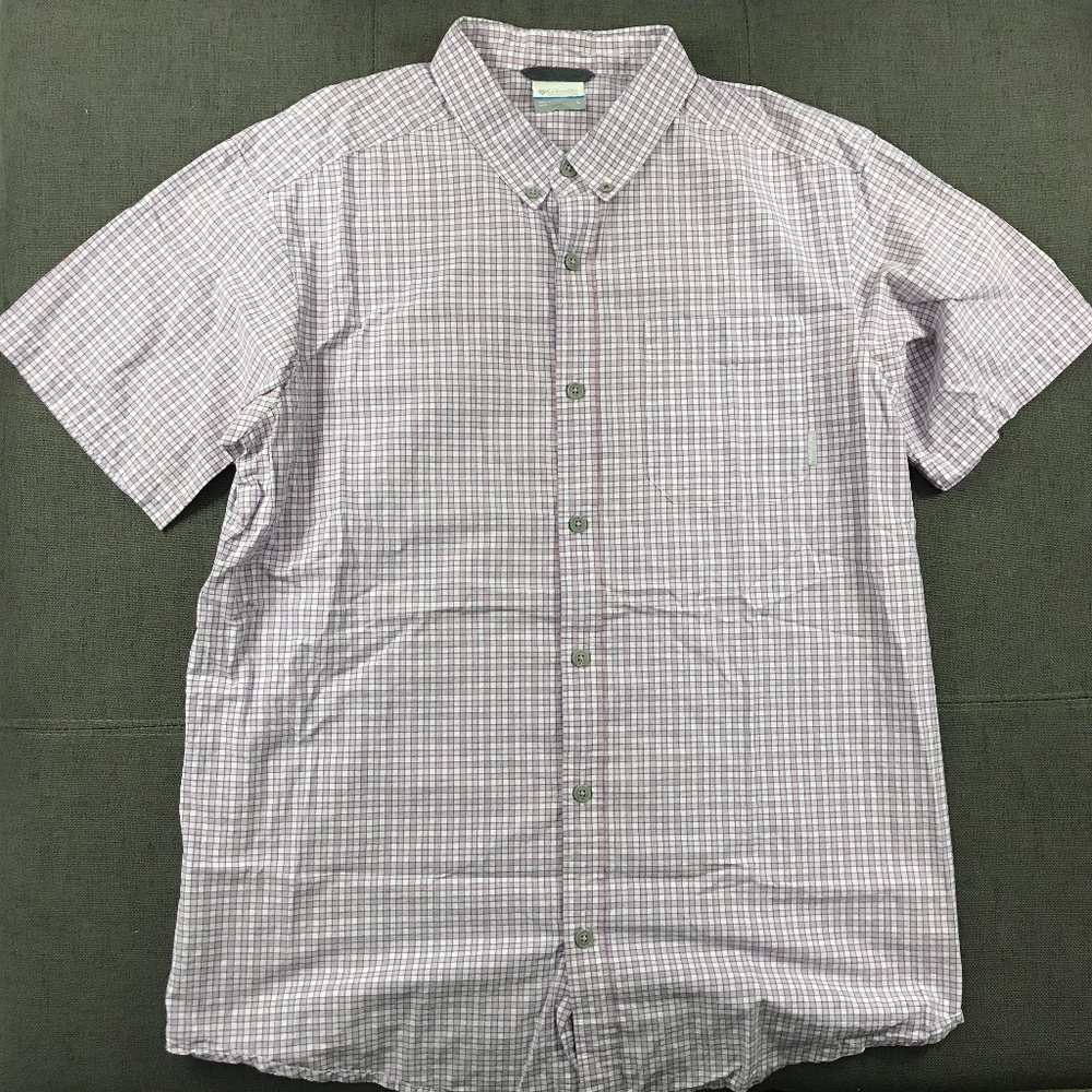 Columbia Sportswear Men'S Short Sleeve Button Down Pocket Polo Shirt Size Large